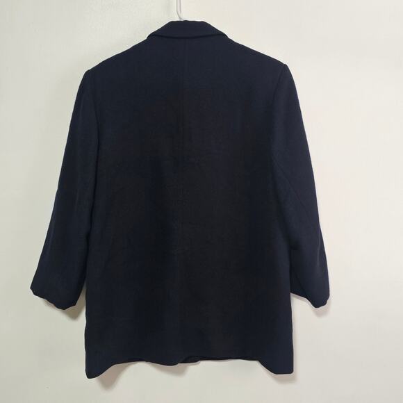 Mary Flaherty 100% Lambs Wool Blazer Navy Vintage Buttons Pockets Womens Size 12 - Picture 2 of 4